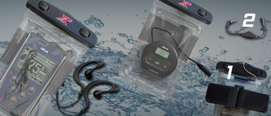 2nd possibility: Mounting on the waterproof armband Waterproof up to 5 meters, it will protect your remote control or WS4 headset in immersion.  1. Attach the antenna to the back of the waterproof armband  2. Use volume control if needed:Graphic